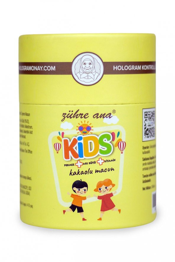 Zuhre Ana Kids cocuklar İçin Ozel - Ari Sutu, Pekmez, Bal Ve Vitamin Katkili Kakaolu Macun