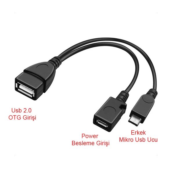 Tv stik otg 2 in1 mikro otg kablo tvbox için otg kablo - 3