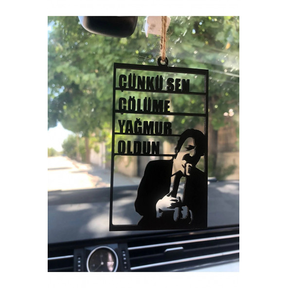 Araba Süsü Ahşap Müslüm Gürses Dikiz Aynası Süsü Hediyelik Eşya Oto Aksesuar - 2