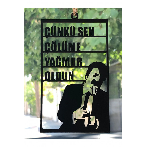 Araba Süsü Ahşap Müslüm Gürses Dikiz Aynası Süsü Hediyelik Eşya Oto Aksesuar - 3