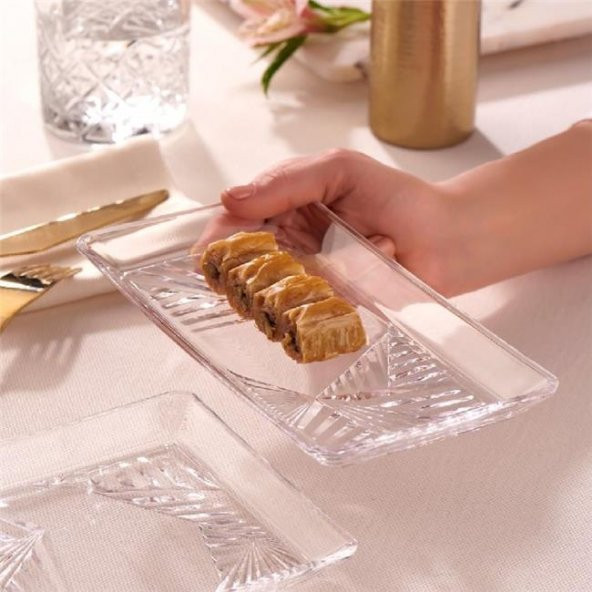 Paşabahçe Tatlı Tabağı 68153 2Li Madlen Crystal Glass 22x12 - 2