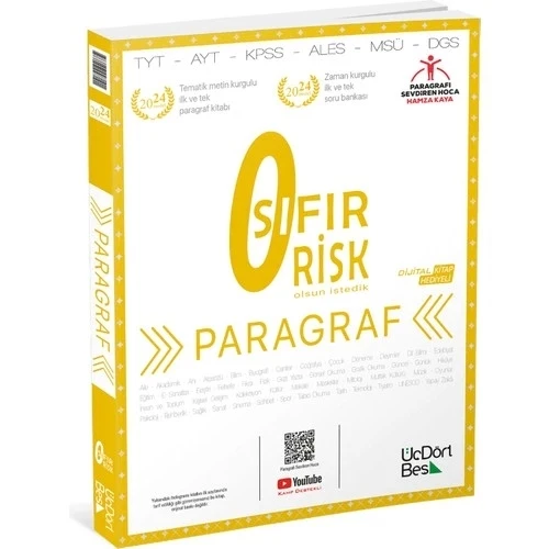 TYT PARAGRAF SIFIR RİSK SORU BANKASI  ÜÇDÖRTBEŞ YAYIN