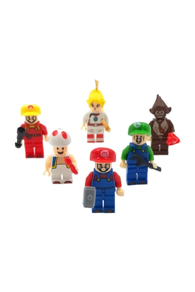 Legolarınıza Renk Katacak: Süper Mario ve Arkadaşları 6'lı Figür Seti 5cm. - 2