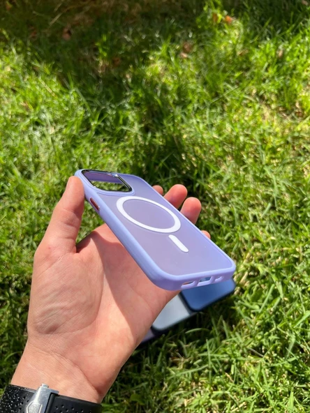 İphone 14 Magsafe Mat Krom Telefon Kılıfı - Resim 8