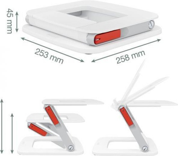 Leitz Ergo Ayarlanabilir Çok Açılı Laptop Standı Beyaz KOD:64240001 - 3