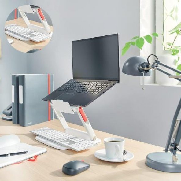 Leitz Ergo Ayarlanabilir Çok Açılı Laptop Standı Beyaz KOD:64240001 - 6