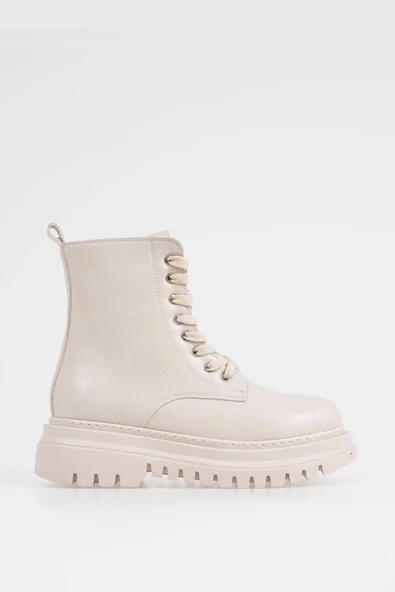 Kadın Bağcıklı Bot Postal Kalın Tırtık Tabanlı Rahat Ayakkabı - 8