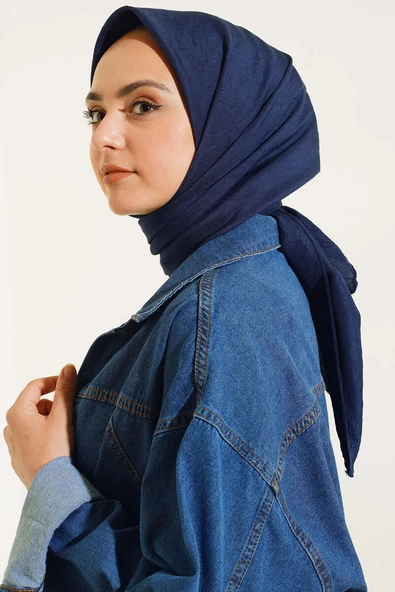 Bambu Kraş Eşarp Lacivert - Resim 2