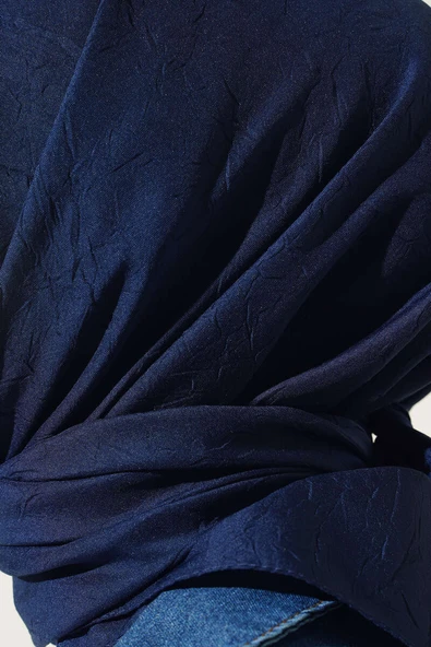 Bambu Kraş Eşarp Lacivert - Resim 4