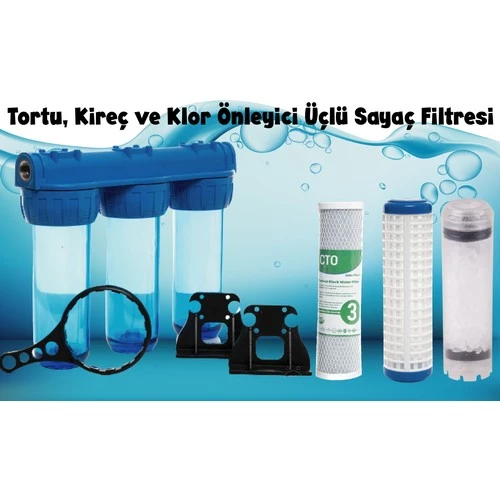 Sulook Şebeke Girişi 3 Aşama Su Arıtma Cİhazı Kireç Klor Küf Pas Tortu Tutcu Sistem