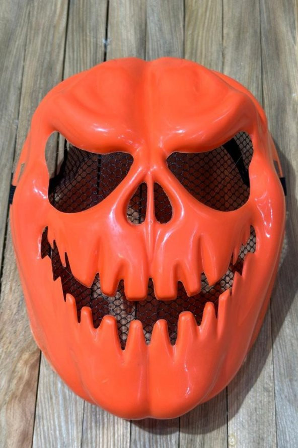Beysüs Halloween Cadılar Bayramı Maske Bal Kabağı Fileli Turuncu