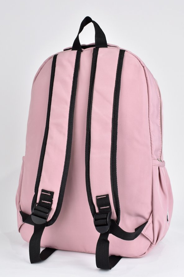 Elatae Unisex Çok Gözlü Günlük Seyahat Okul Sırt Çantası Pembe 51497 - Resim 5