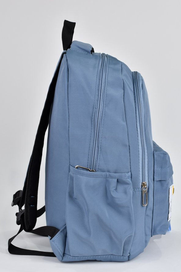 Elatae Unisex Çok Gözlü Günlük Seyahat Okul Sırt Çantası Mavi 51497 - 3