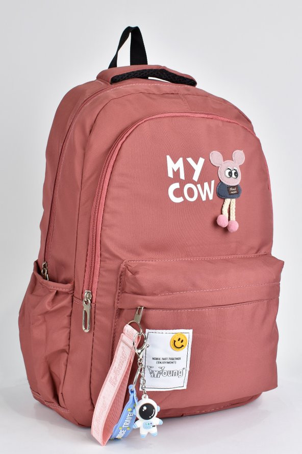 Elatae Kız Çocuk Genç Çok Gözlü Günlük Seyahat Okul Sırt Çantası Gül Kurusu 51498 - Resim 2