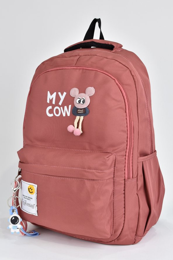 Elatae Kız Çocuk Genç Çok Gözlü Günlük Seyahat Okul Sırt Çantası Gül Kurusu 51498 - Resim 4