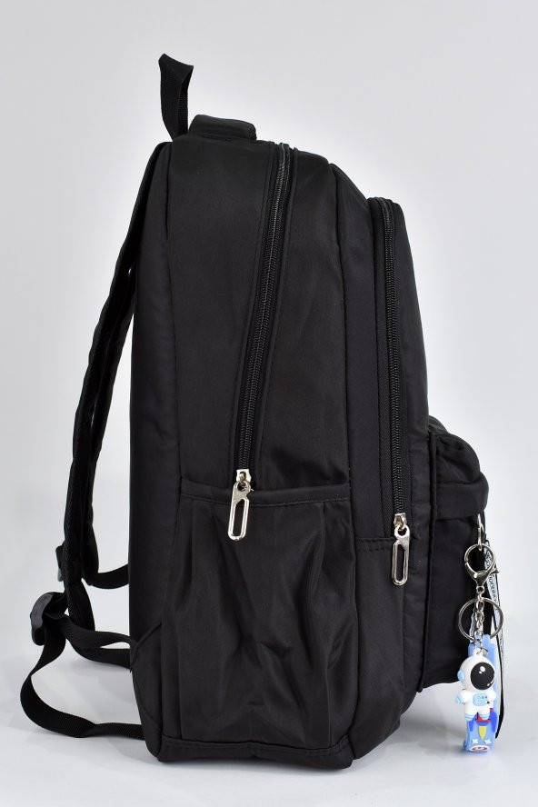 Elatae Kız Çocuk Genç Çok Gözlü Günlük Seyahat Okul Sırt Çantası Siyah 51498 - Resim 3