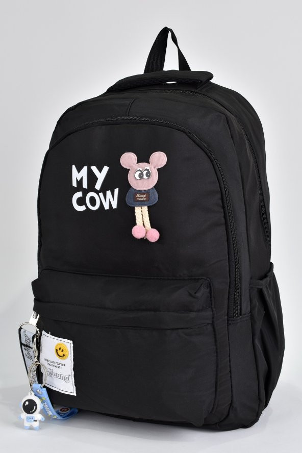 Elatae Kız Çocuk Genç Çok Gözlü Günlük Seyahat Okul Sırt Çantası Siyah 51498 - Resim 4