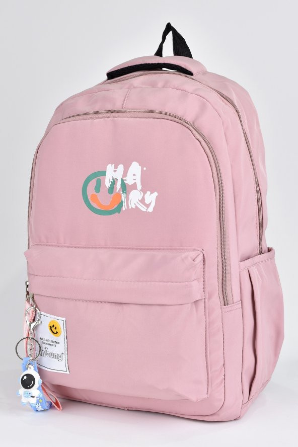 Elatae Unisex Çok Gözlü Günlük Seyahat Okul Sırt Çantası Pembe 51500 - 4