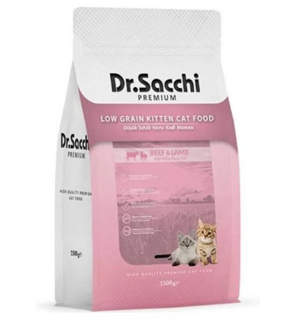 Dr.Sacchi Kitten Sığır Ve Kuzu Etli Yavru Kedi Maması 1.5 Kg