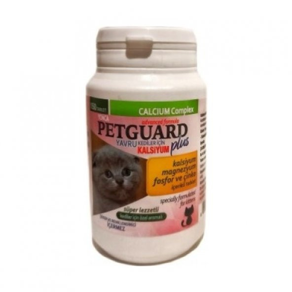 Petguard Plus Kalsiyum Yavru Kediler Için Kalsiyum, Magnezyum, Fosfor Içerikli Tablet 150 Adet