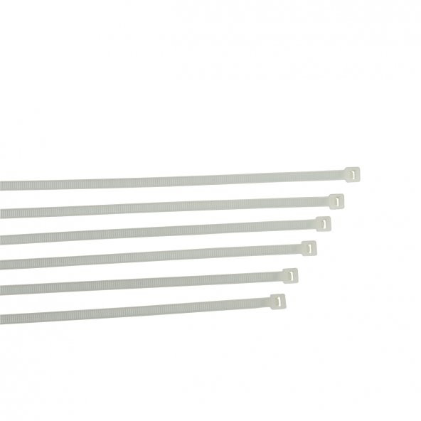 Plastik Kilitli Kelepçe / Kablo Bağı / Cırt Beyaz - 4x300 (100 Adet)