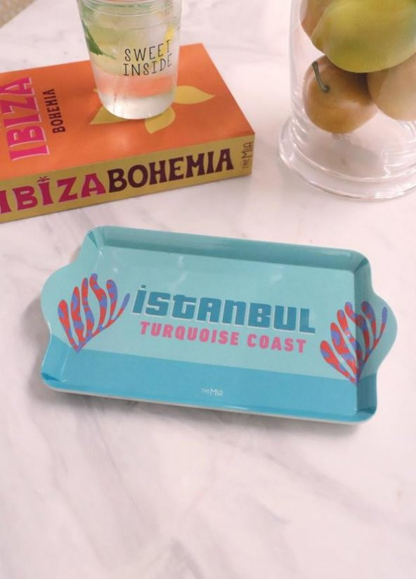 The Mia TPS0064  İstanbul Mini Tepsi Mavi 24x14 cm - 2