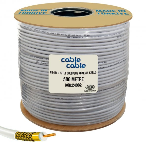 ANTEN KABLOSU RG6/U4 1.02MM 112TEL GOLD PLUS 500MT CABLECABLE