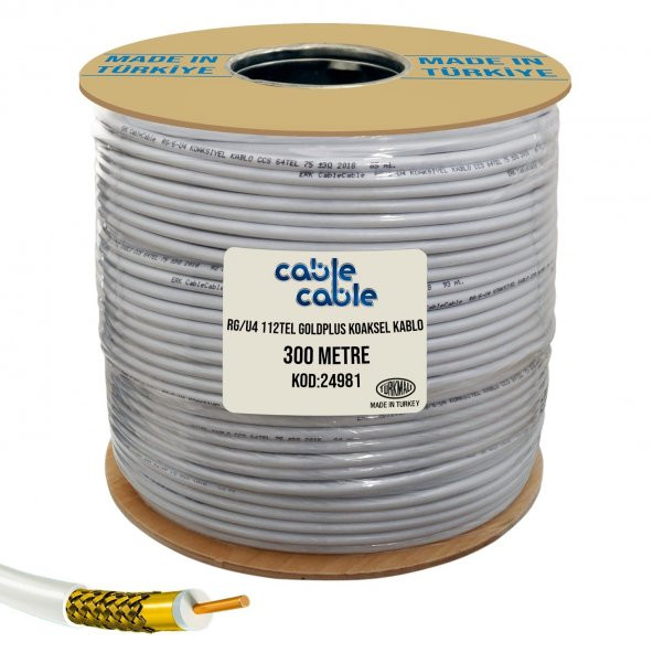 ANTEN KABLOSU RG6/U4 1.02MM 112TEL GOLD PLUS 300MT CABLECABLE