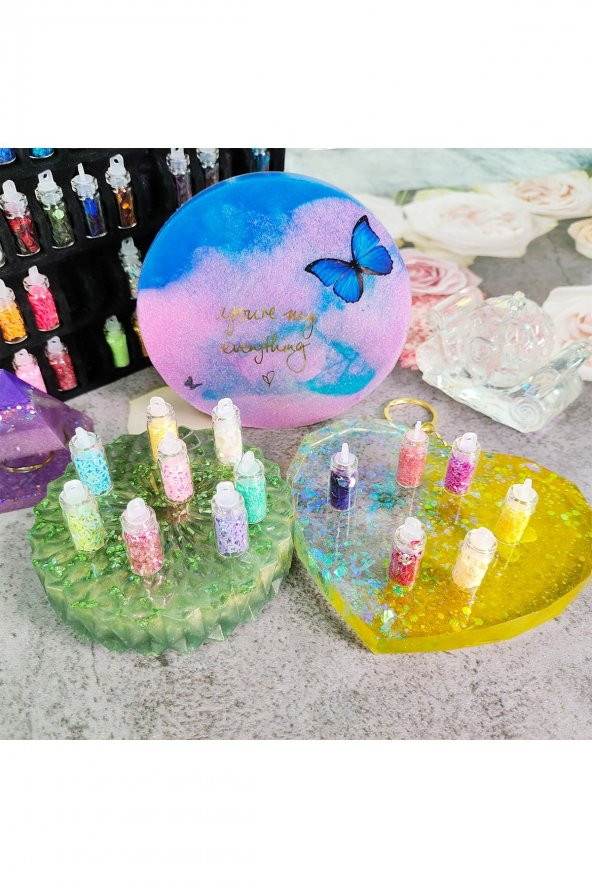 Nail Art 48 Adet Mega Sim Pul Boncuk Seti Tırnak Göz Çevresi Süsleme Kalıcı Oje Protez Tırnak - 3