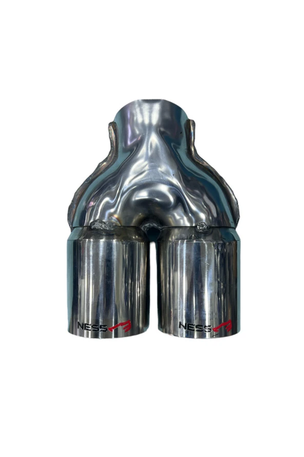 76 lık paslanmaz çiftli egzoz ucu düz - 2