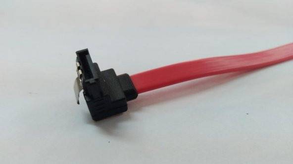 SATA Klipsli 90 Derece DATA Kablosu Kırmızı 50 cm - 3