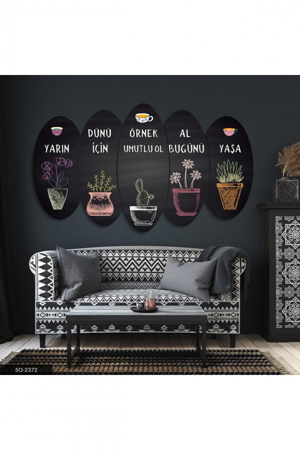 Evinemoda Motivasyon 5 Parçalı Mdf Tablo