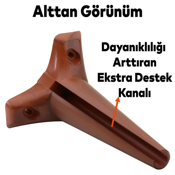 Aspen 6'lı Set Mobilya Tv Ünitesi Koltuk Kanepe Destek Ayağı 20 Cm Ahşap Desenli Konsol Ayak - 6