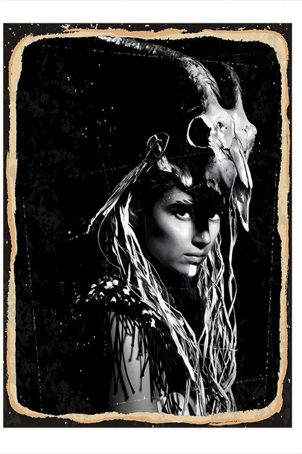Karizma Tablo Şaman Kadın Art Mdf Poster 18cm X 27cm - 1