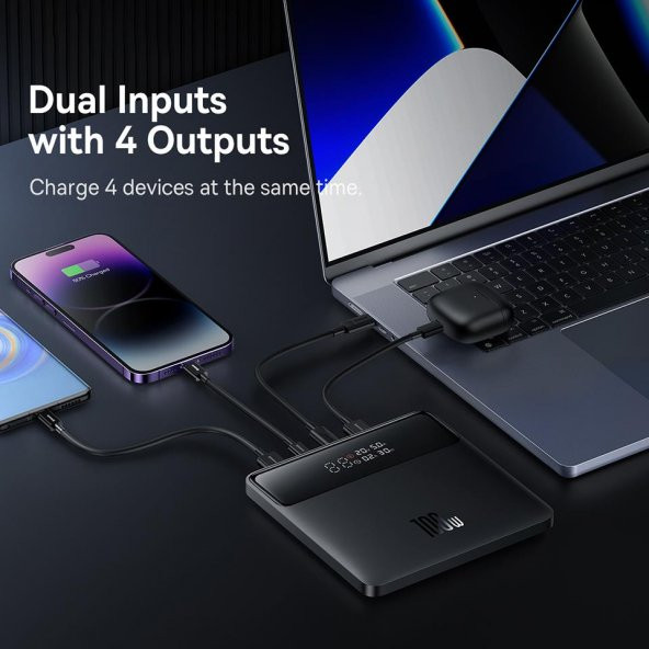 Baseus Ultra Hızlı Şarj 100W 20000mAh Powerbank Ve 100W Şarj Kablo Akıllı Şarj Macbook Laptop Şarj - 5