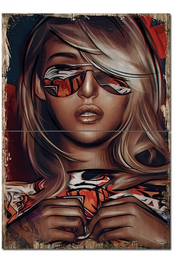 Karizma Tablo Güneş Gözlüğü Ve Kadın Mdf poster 70cmX 100cm