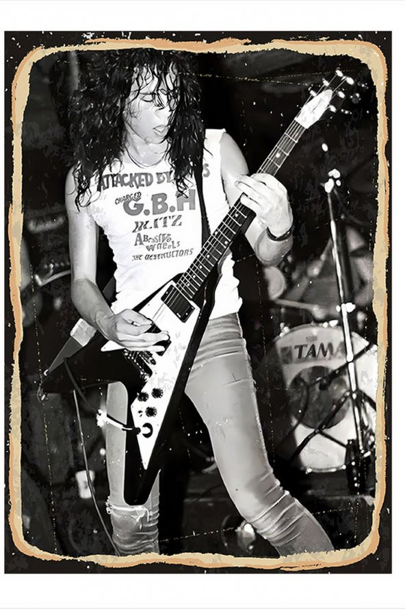 Karizma Tablo Kirk Hammett Art Mdf Poster 25cmX 35cm