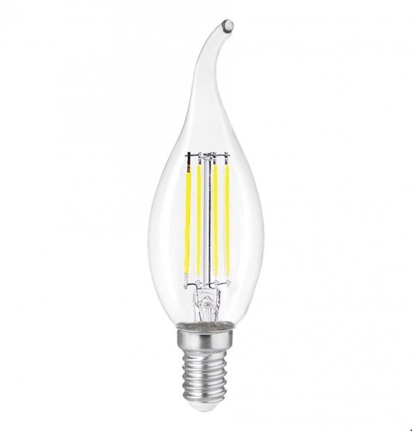 Heka Led Filament Rustik Ampul Kıvrık Uç  6W E14 6500K Beyaz Işık