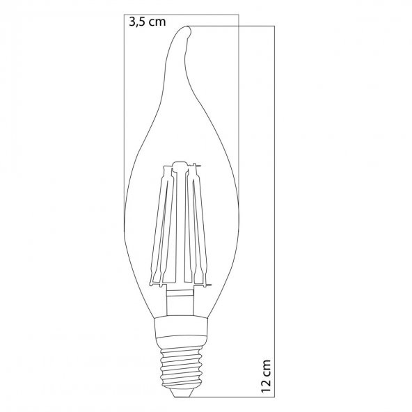 Heka Led Filament Rustik Ampul Kıvrık Uç  6W E14 6500K Beyaz Işık - 2
