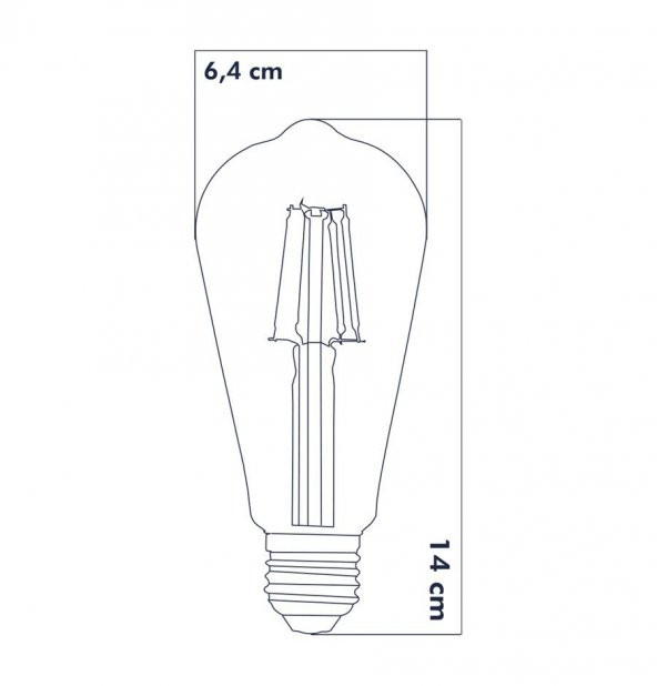 Heka Rustik Led Ampul E27 ST64 6W 6500K Beyaz Işık - 2