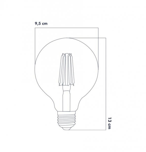 Heka Rustik Led Ampul E27 G95 6W 6500K Beyaz Işık - 2