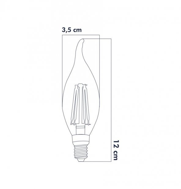 Heka Led Rustik E14 Ampul Kıvrık Uç 6W 3000K Gün Işığı - 2