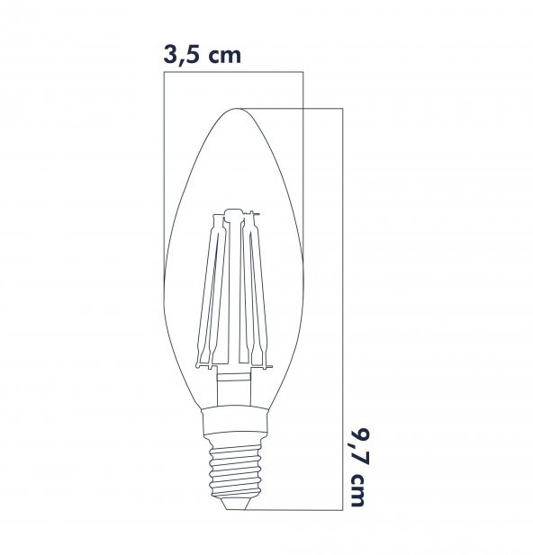 Heka 3 Renkli Led Filament Rustik Ampul 6W E14 C35 - 3