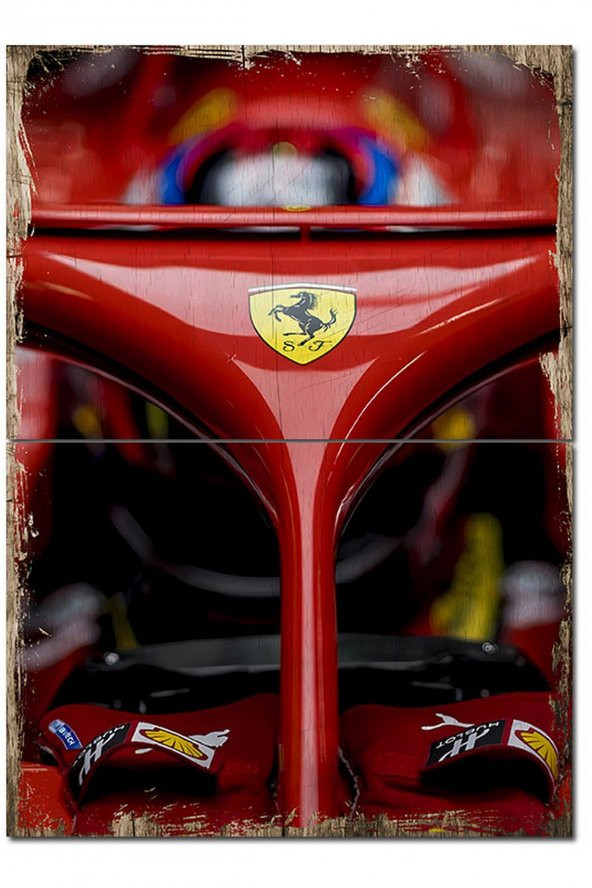 Karizma Tablo Ferrari Formula 1 Hediyelik Ahşap Tablo 70cmX 100cm