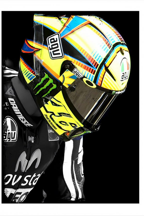 Karizma Tablo Valentino Rossi Yamaha Dekoratif Mdf Tablo 35cm X50cm