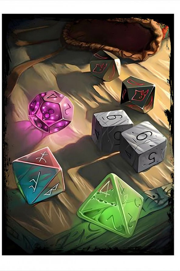 Karizma Tablo Roleplay Game Zarları Tasarım Mdf Tablo 25cmX 35cm