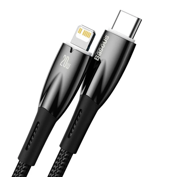 Baseus Led Işıklı Yıldırım Şarj 20W 1Mt İphone Şarj Kablosu Type-C To İphone 14 14 Pro Max Şarj Kablo