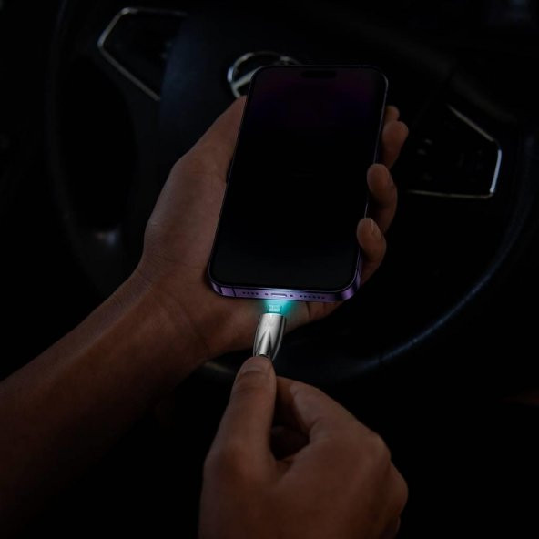 Baseus Led Işıklı Super Şarj 20W 1Mt İphone Şarj Kablosu İpad İphone 11 Pro 12 12 Pro Max Şarj Kablo - 5