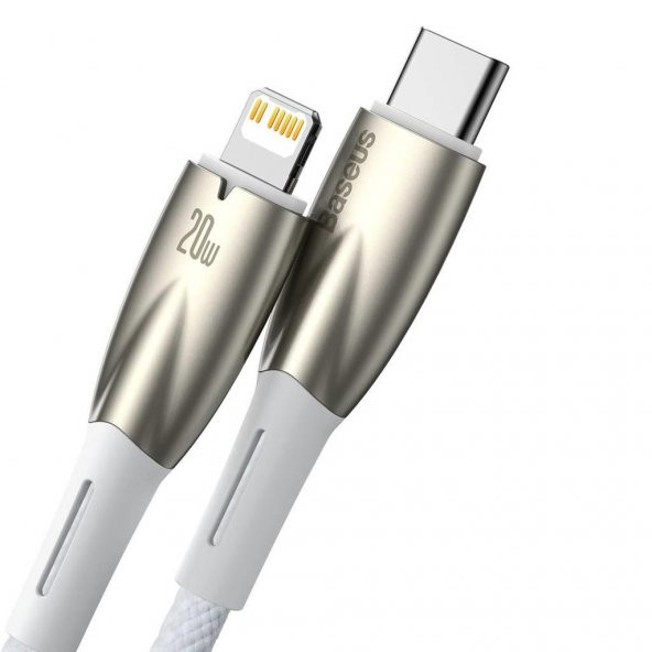 Baseus Led Işıklı Super Şarj 20W 1Mt İphone Şarj Kablosu İpad İphone 11 Pro 12 12 Pro Max Şarj Kablo - 6