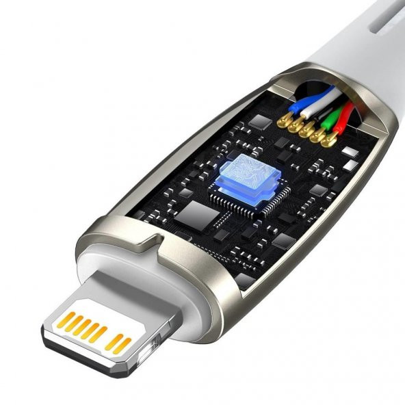 Baseus Led Işıklı Super Şarj 20W 1Mt İphone Şarj Kablosu İpad İphone 11 Pro 12 12 Pro Max Şarj Kablo - 9
